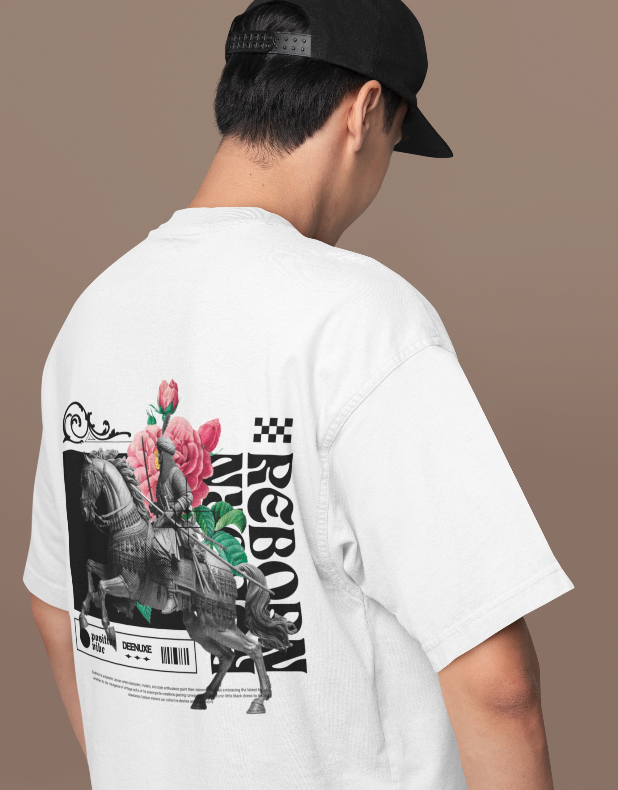 "POSITIVE VIBE REBORN" Oversized Shirt