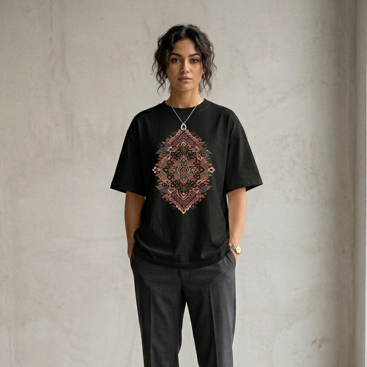 "Rug Pattern" Oversized Shirt